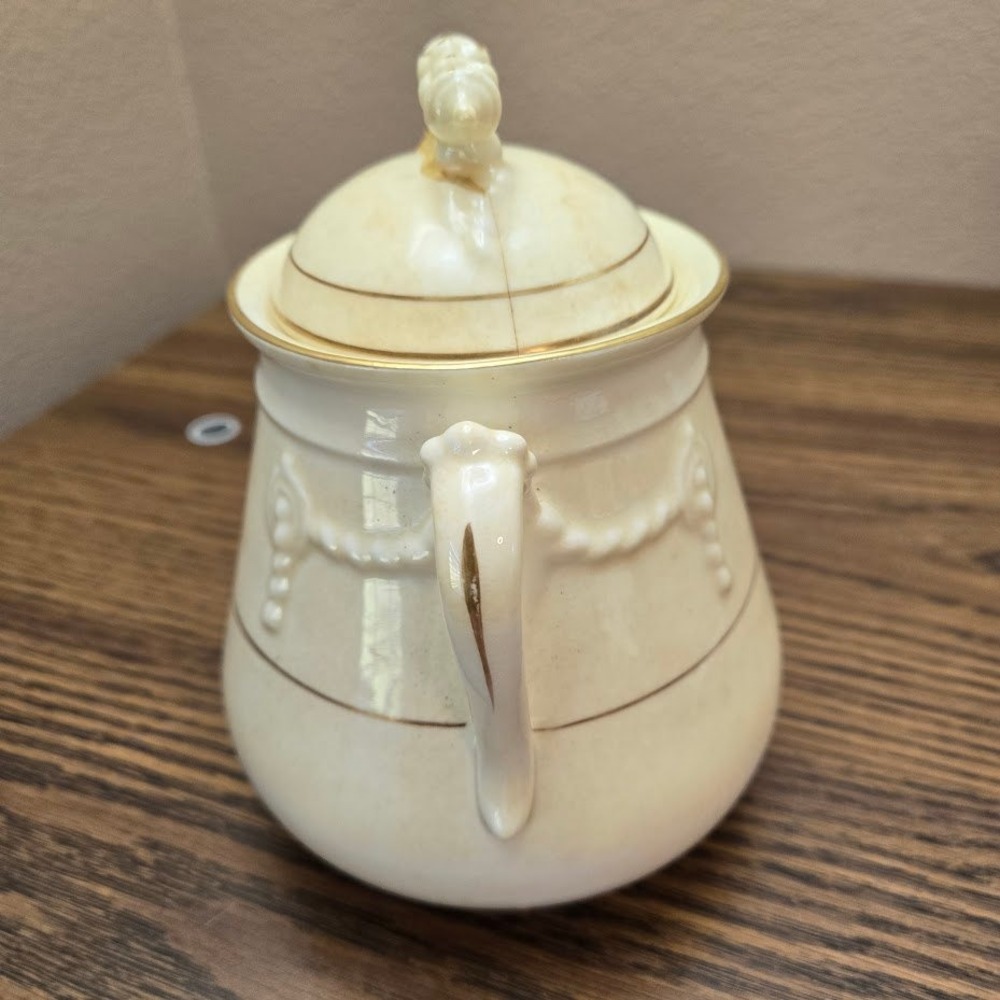 Late 1800 Sampson Bridgwood & Son Large 2-Handled Sugar Bowl SEE DESC - Picture 14 of 15